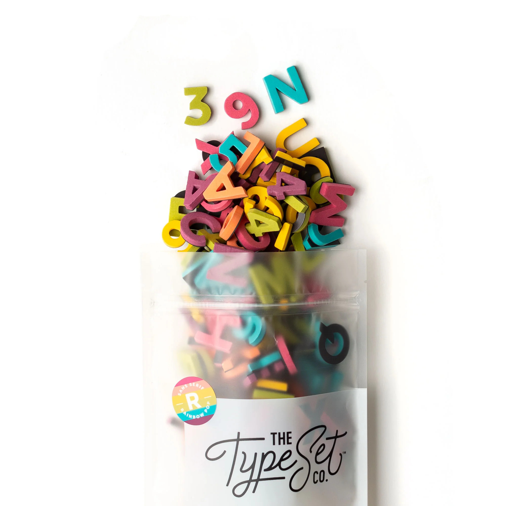 1" 200pc Rainbow Pop Magnetic Uppercase Letters & Numbers | The Type Set Co.