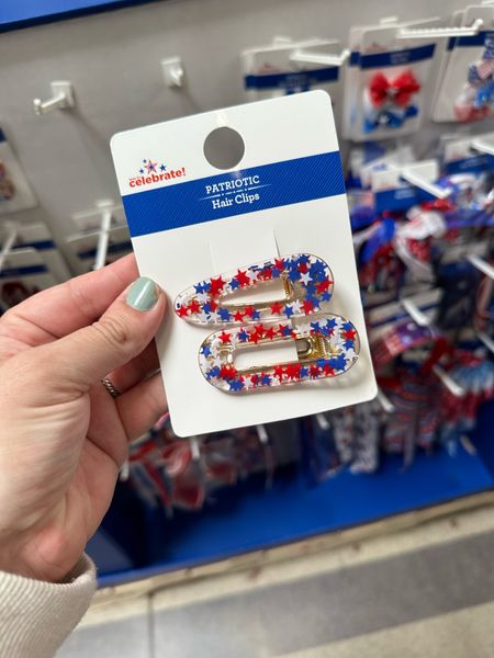 Cuteeee Americana hair clips under $5! 
Red, white & blue, patriotic hair, Walmart accessories 

#LTKSeasonal