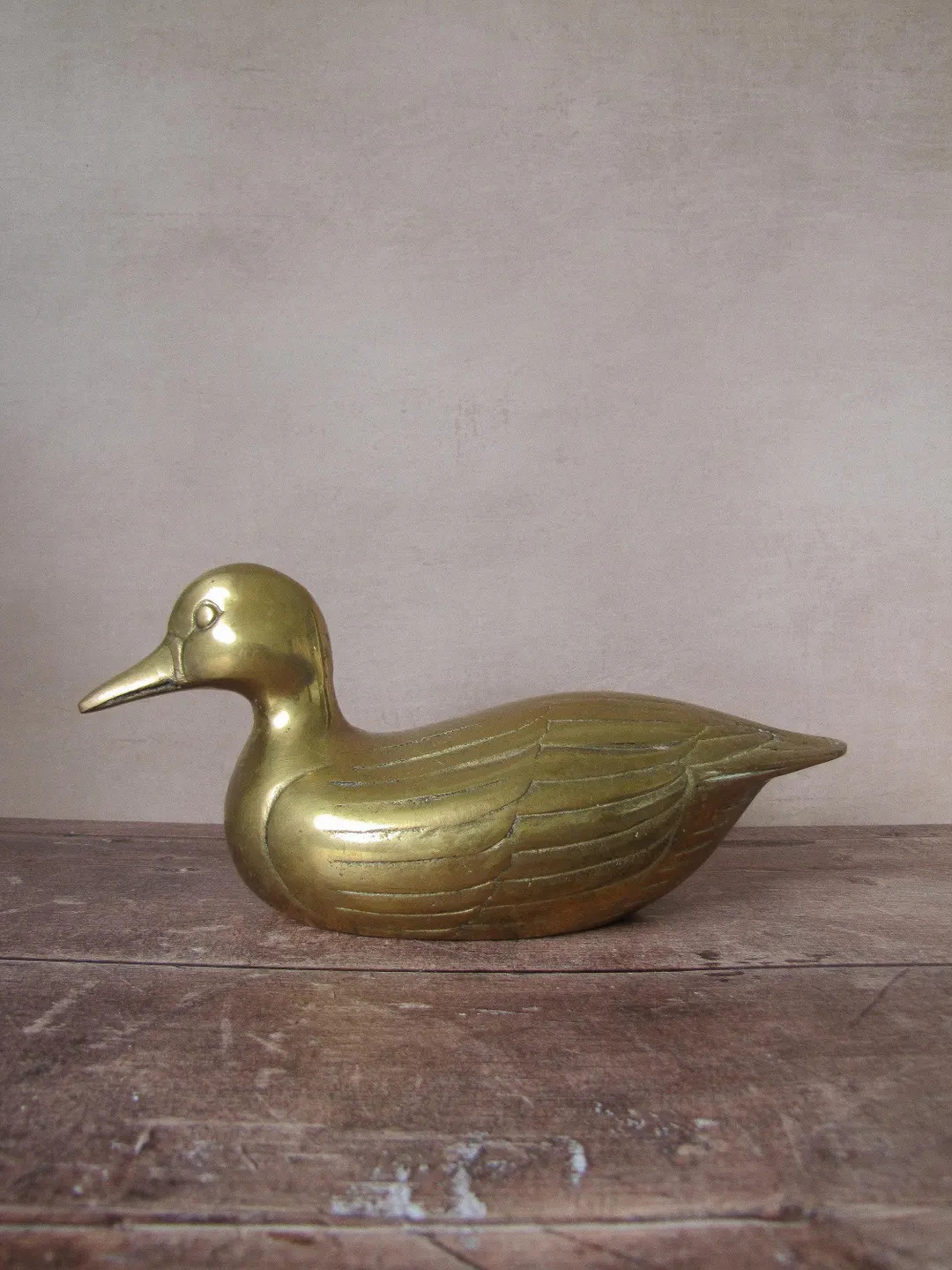 Vintage Brass Mallard Duck Figurine - Bird Mid Century Doorstop - Farmhouse Library Decor | Etsy (US)
