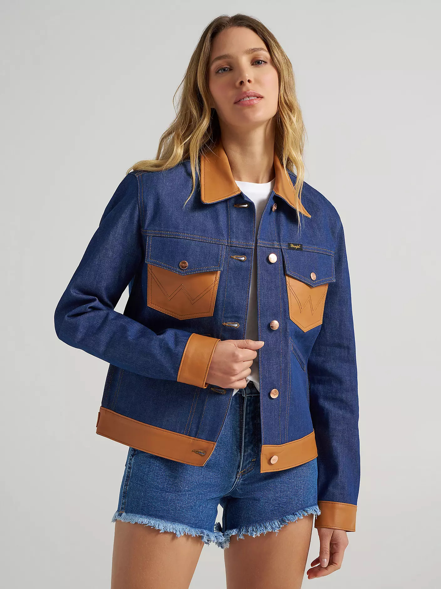 Dr. Scholl's x Wrangler Denim Leather Trim Jacket | Wrangler