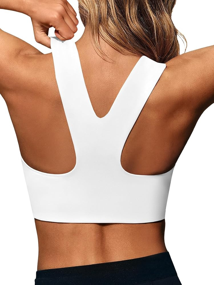 Aoysky Womens Buttery Soft Square Neck Sports Bras Compression Padded Longline Yoga Workout Runni... | Amazon (US)