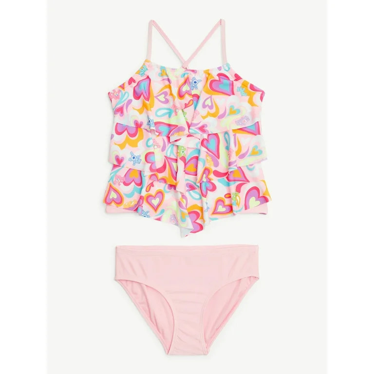 Justice Care Bears 2-Piece Layered Tankini Swimsuit, Sizes 5-18 - Walmart.com | Walmart (US)