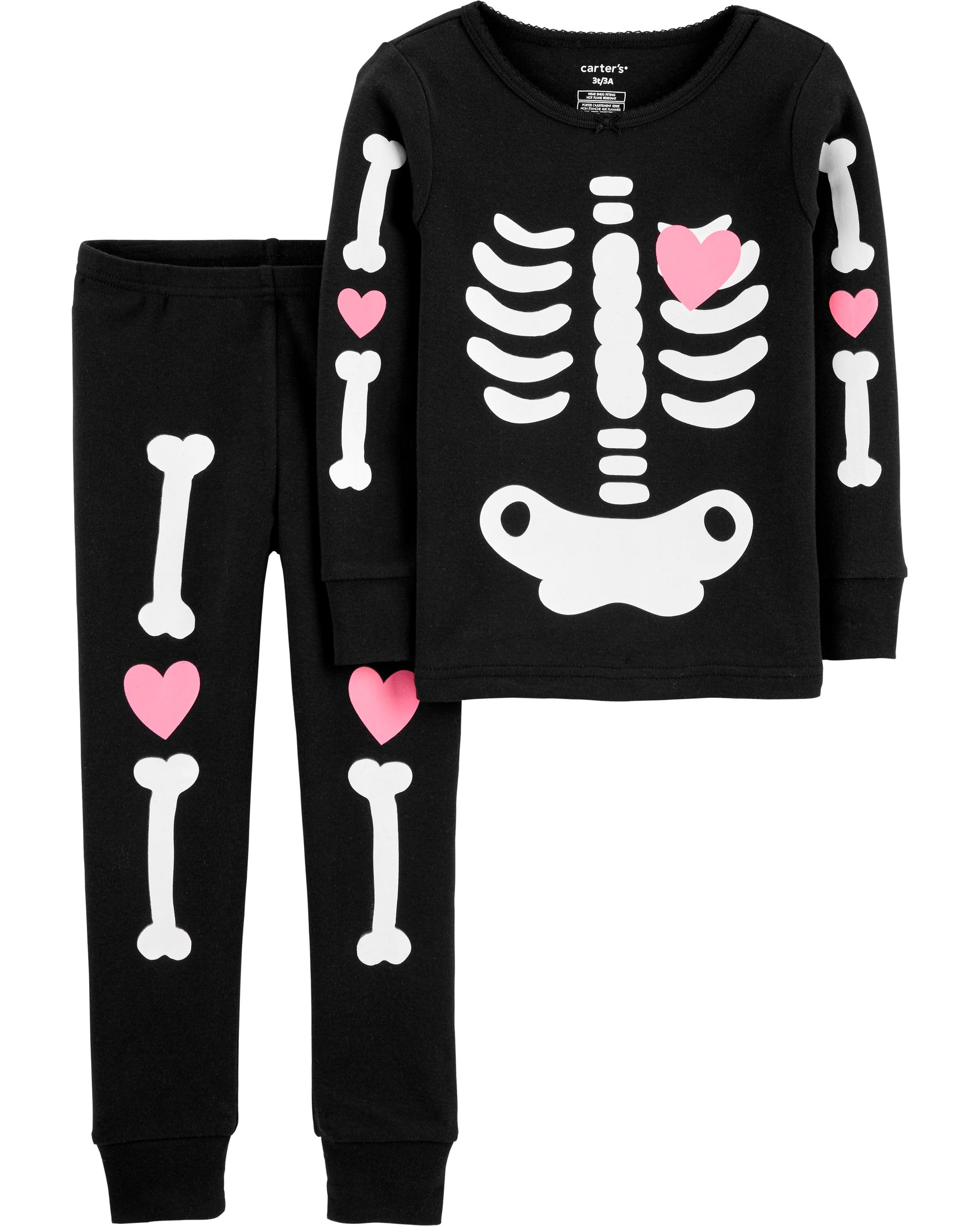 2-Piece Halloween Skeleton Snug Fit Cotton PJs | Carter's