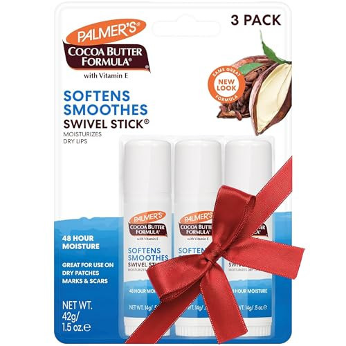 Palmer's Cocoa Butter Formula Moisturizing Swivel Stick with Vitamin E, Lip Balm Stocking Stuffer, Face & Body Moisturizer Stick, Ideal for Treating Dry Skin Patches (Pack of 3) | Amazon (US)