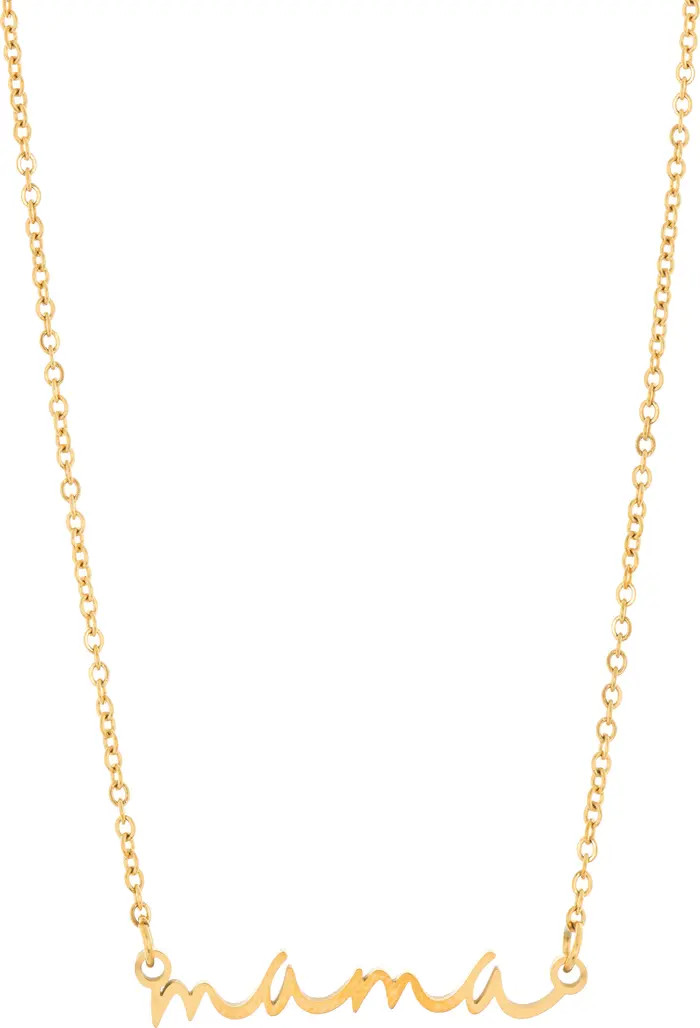 Water Resistant Cursive Mama Script Necklace | Nordstrom Rack
