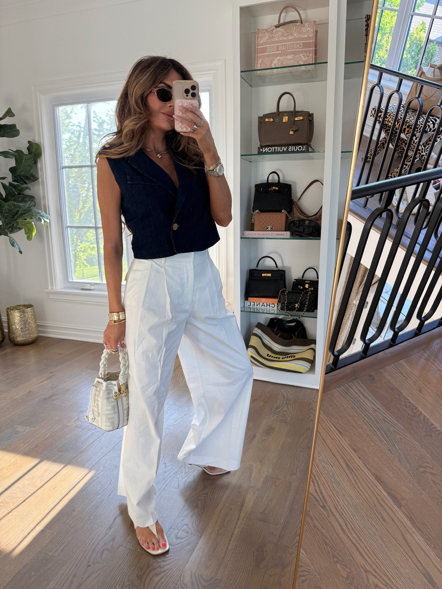 Wearing a small in the top and XS in pants!

White pants, women’s trousers, white bag, white sandals, summer sandals, denim top, fendi bag, Emily Ann Gemma 

#LTKShoeCrush #LTKStyleTip #LTKItBag