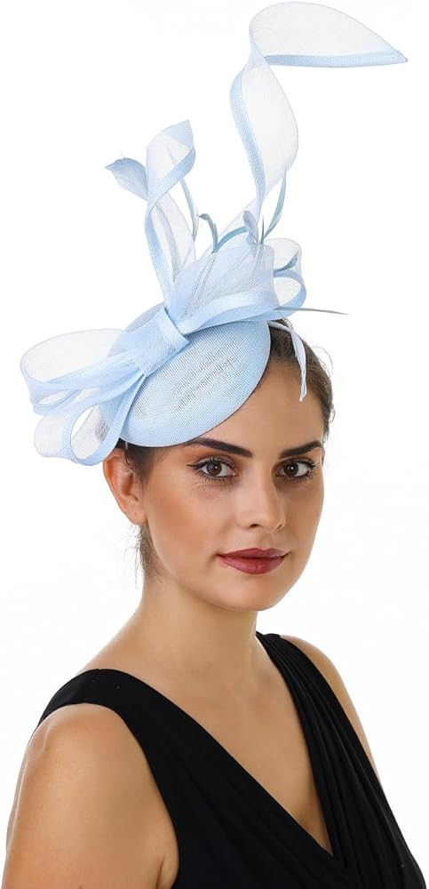 Haojing Feather Fascinator Hat for Women Vintage Bridal Headpiece Wedding Derby Hat | Amazon (US)