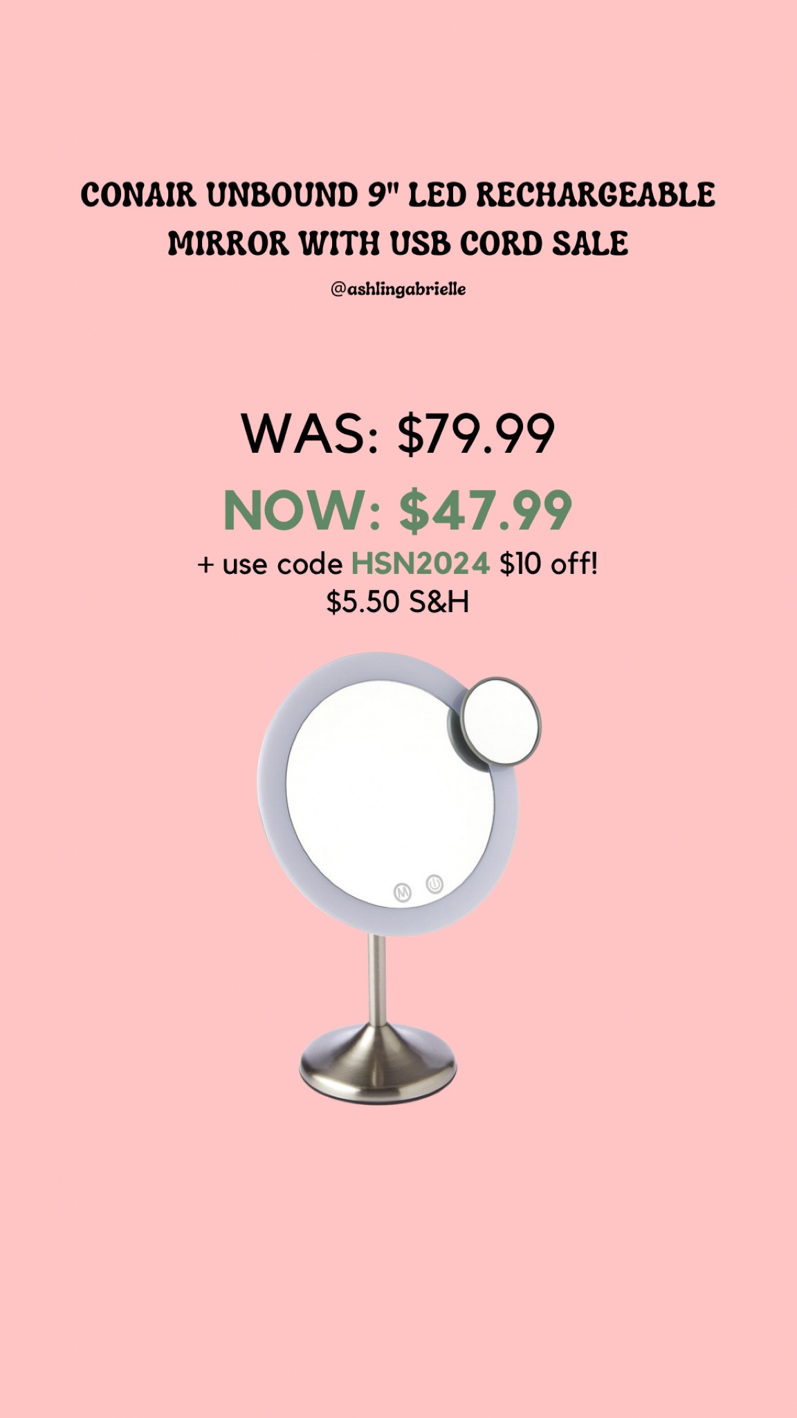 Conair unbound 9” led rechargeable mirror sale! Under $50 + $10 off with code HSN2024! #conair #ledmirror #under50

#LTKsalealert #LTKfindsunder50 #LTKbeauty