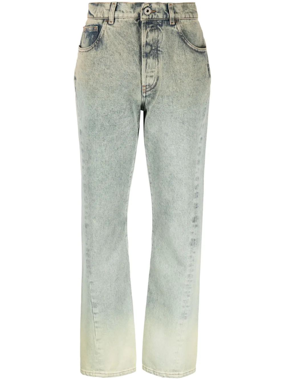 Off-White Washed Denim straight-leg Jeans | Green | FARFETCH UK | Farfetch Global