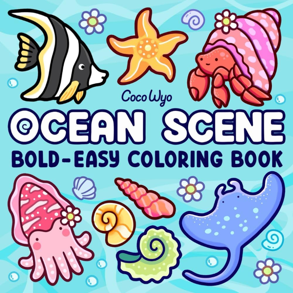 Ocean Scene: Coloring Book for Adults and Kids, Bold and Easy Designs for Relaxation with Sea Lif... | Amazon (CA)