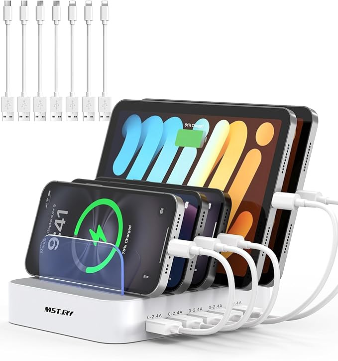 MSTJRY Charging Station for Multiple Devices : 5 Port Multi USB-A Charger Stations Multi-Device O... | Amazon (US)