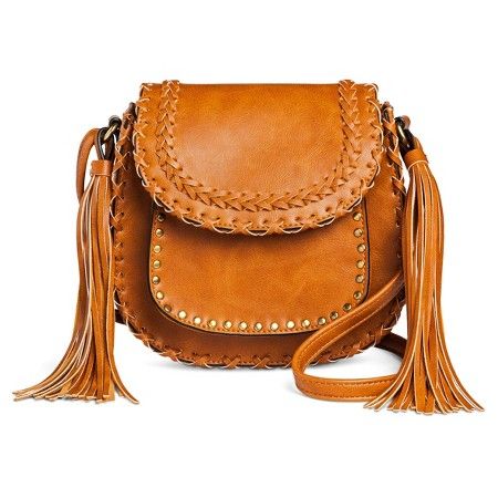 DV Women's Faux Leather Crossbody Handbag with Flap Closure - Cognac | Target