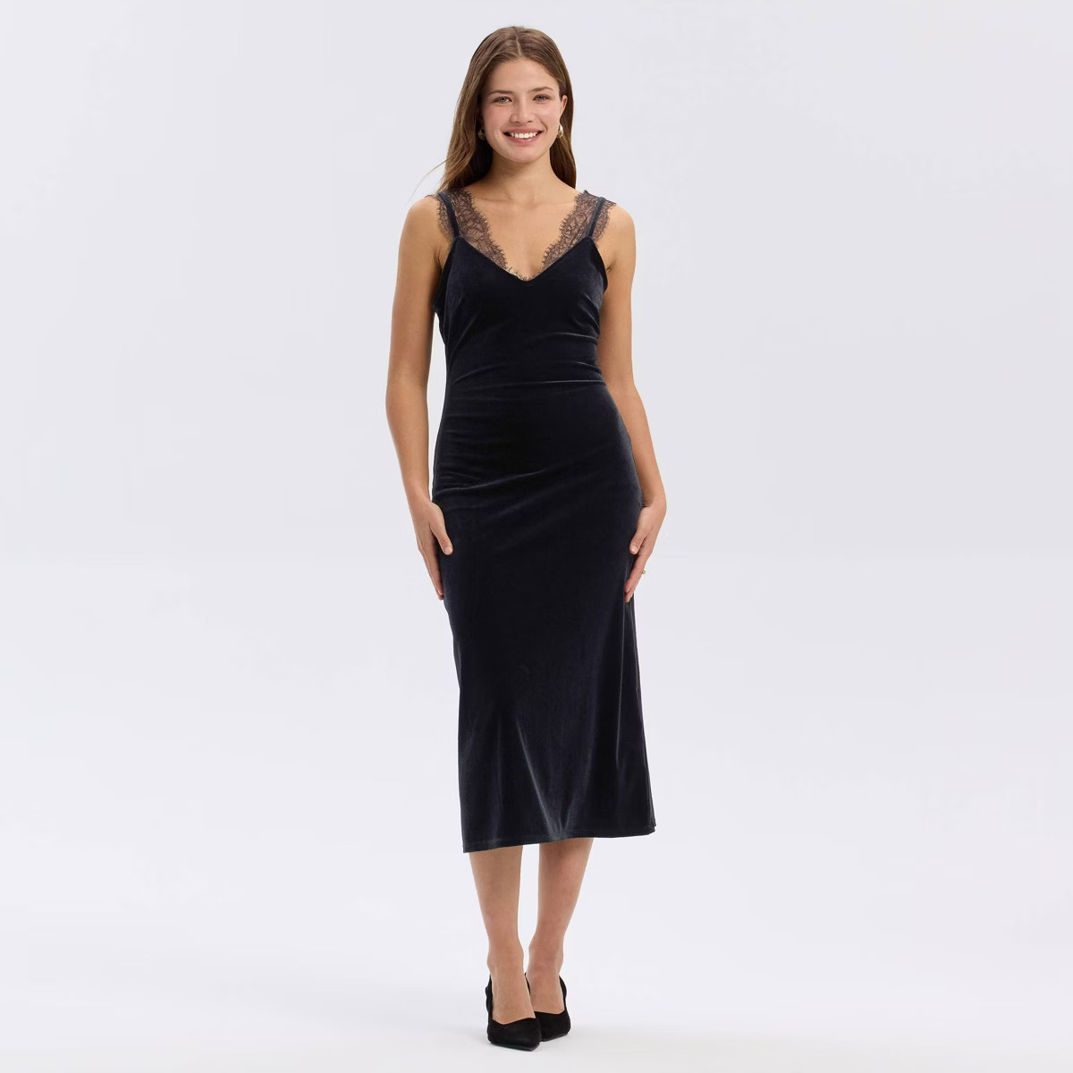 Women's Velvet Midi Slip Dress - A New Day™ | Target