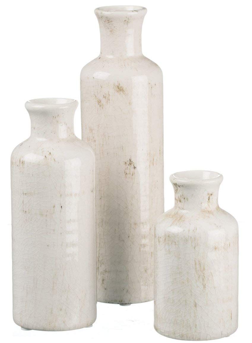 Sullivans White Ceramic Vase Set, Farmhouse Decor, Home Decorative Vase, Vases For Your Kitchen, ... | Amazon (US)