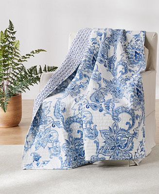 Bennett Reversible Paisley Quilted Throw, 50" x 60" | Macy's