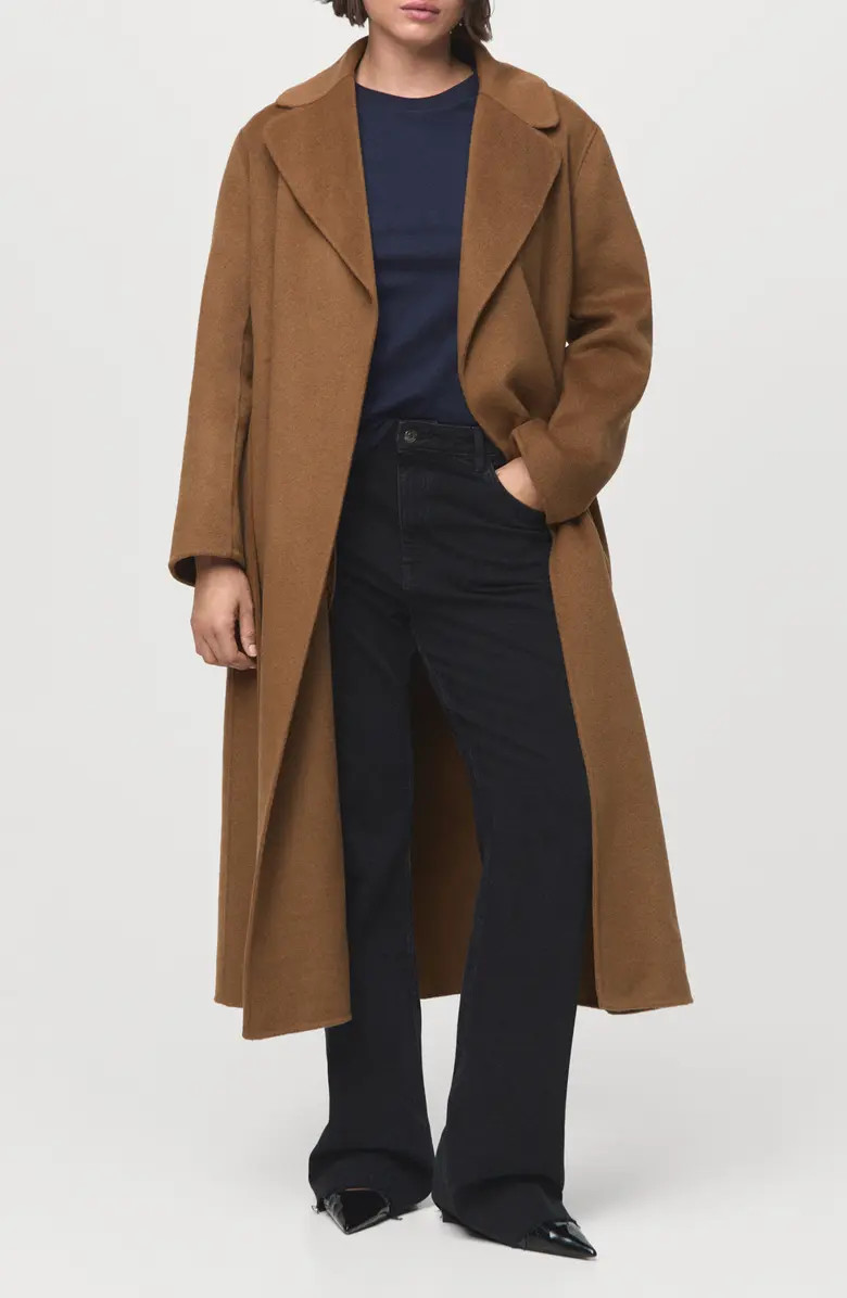MANGO Wool Blend Wrap Coat | Nordstrom | Nordstrom