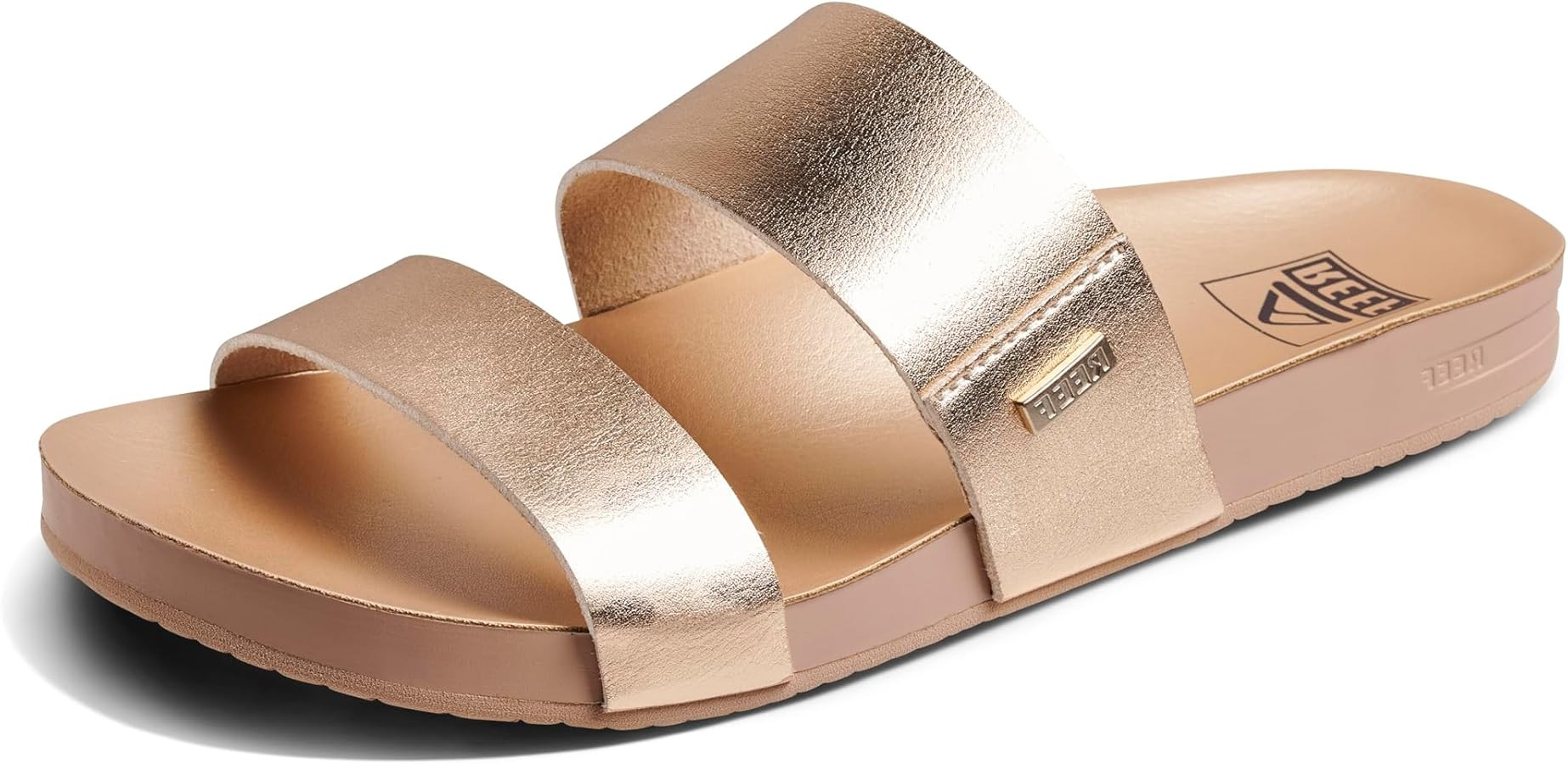 REEF Cushion Vista Women's Fashion Slide Sandal, Vegan Leather Strap, Ultra Soft Cushion Footbed | Amazon (US)
