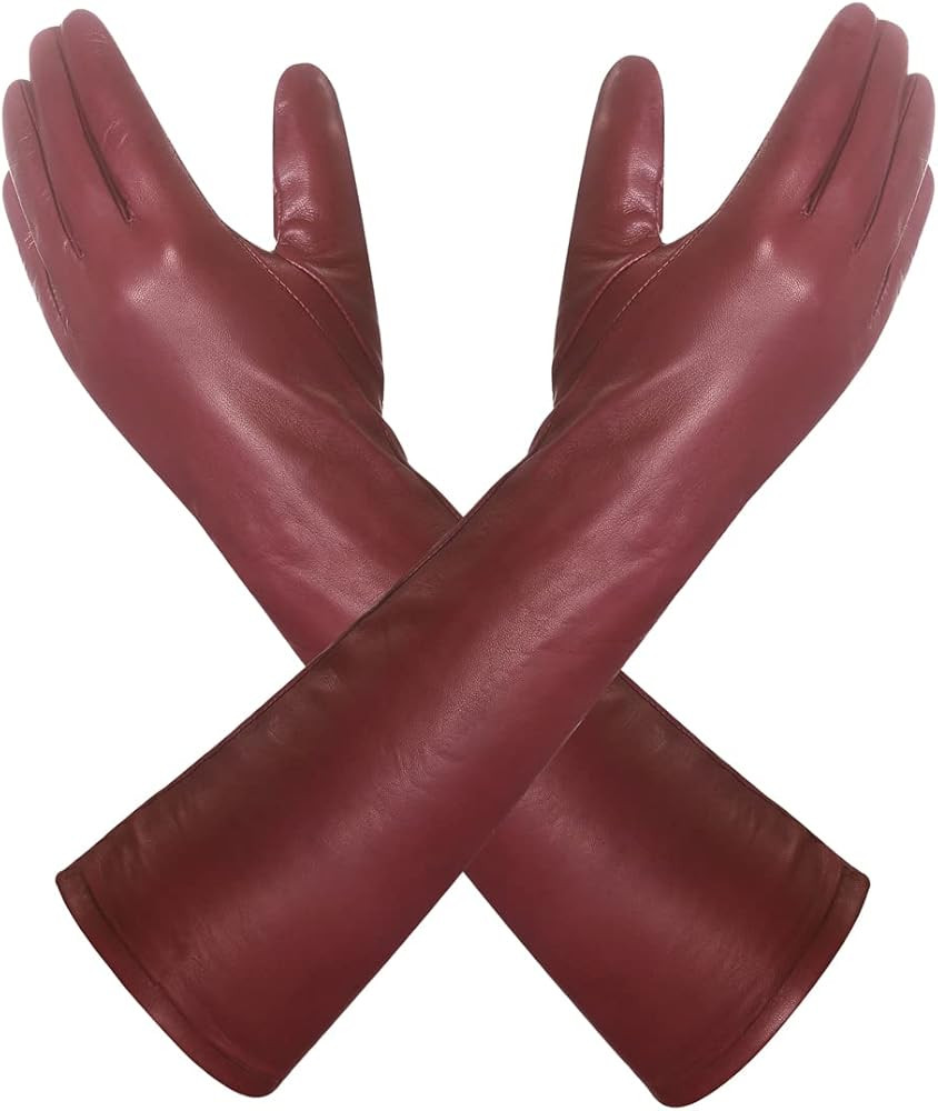 Harssidanzar Long Leather Gloves Womens,Women's Elbow Long Opera Vintage Genuine Leather Gloves G... | Amazon (US)