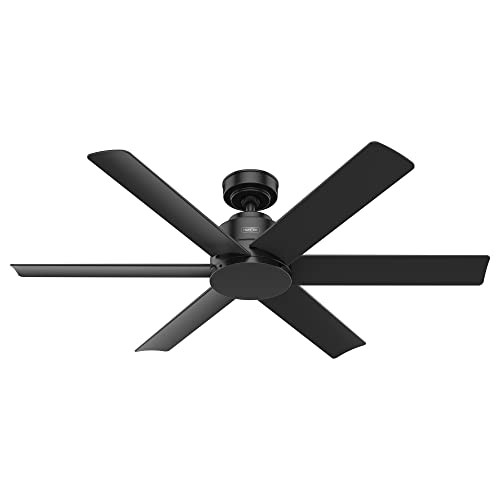 Hunter Indoor and Outdoor Ceiling Fans for Patios, Living Rooms, Bedrooms, Kennicott Black Ceiling Fan, Plastic/Metal, 52 Inch, Matte Black by Hunter Fan Company | Amazon (US)