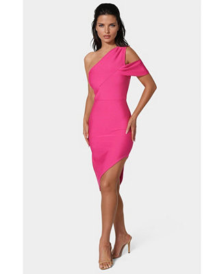 Women's Asymmetrical High Slit Bandage Midi Dress | Macy's
