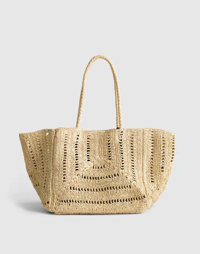 The Shopper Tote in Eyelet Raffia | Madewell