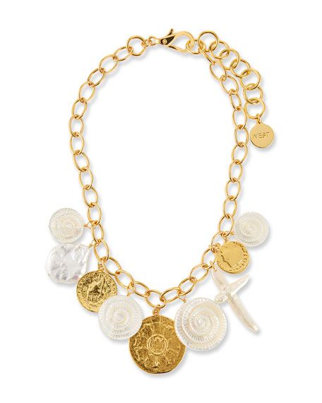 NEST Jewelry Short Chain Coin Charm Necklace | Neiman Marcus