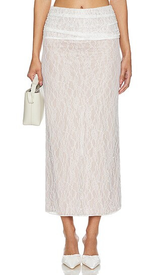 Jocelyn Maxi Skirt in White Lace | Revolve Clothing (Global)