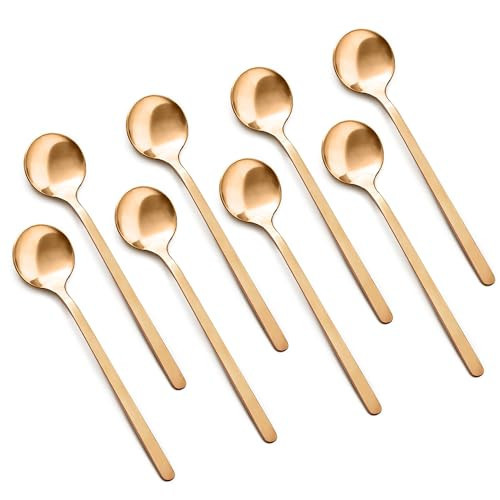 8Pcs Gold Coffee Spoons - 5.25" Gold Espresso Spoons Mini Gold Spoons for Coffee Gold Teaspoons Gold Stirring Spoons for Coffee Gold Dessert Spoons - Small Gold Spoons Mini Spoon Gold Tea Spoons | Amazon (US)
