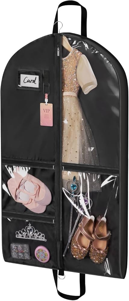 Univivi Dance Costume Garment Bag, 40" Waterproof Hanging Bag for Travel, Kids Clothes Bag With 5... | Amazon (US)