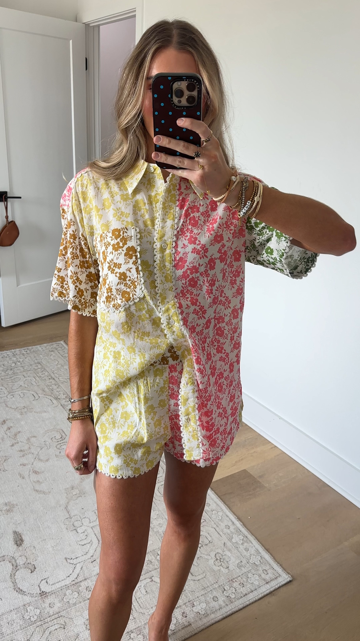 @englishfactory size xs Complete the set with the Maisie Colorblock Button-Up Shirt - your go-to for playful polish. Designed with a patchwork floral print in soft, sun-washed hues, this top brings the charm with every detail. It features a relaxed fit, front pocket, and delicate crochet lace trim that adds a sweet, vintage-inspired touch. Whether you wear it as a matching set or style it solo, Maisie is made to brighten your day - effortlessly cute, endlessly wearable.

#LTKootd #LTKSwim #LTKSeasonal