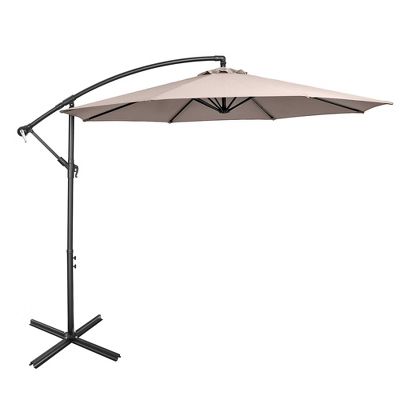 Costway  10 FT Patio Offset Umbrella w/8 Ribs Cross Base Tilt | Target