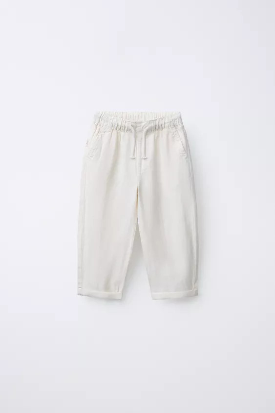 FLOWY LINEN BLEND PANTS | Zara US
