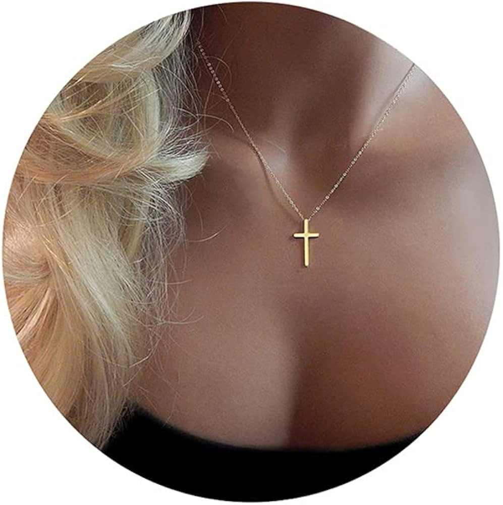 XOYOYZU Tiny Cross Pendant Necklace for Women Simple Cross Necklaces Mothers Day Birthday Gifts f... | Amazon (US)