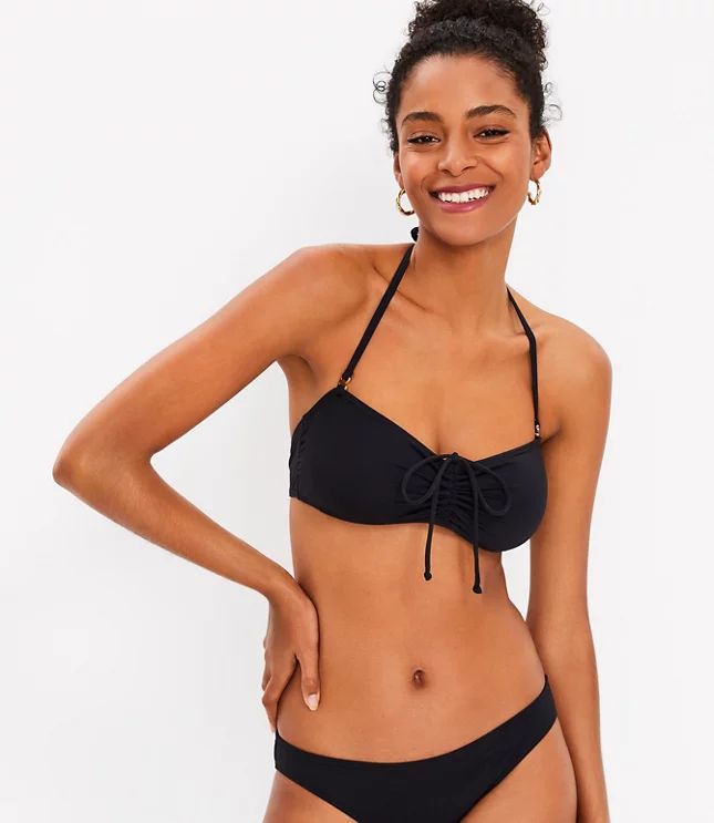 LOFT Beach Shirred Bandeau Bikini Top | LOFT