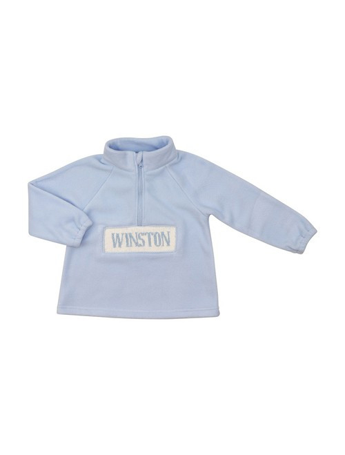 Blue Custom Smocked Fleece Pullover - Shipping Mid-October | Cecil and Lou
