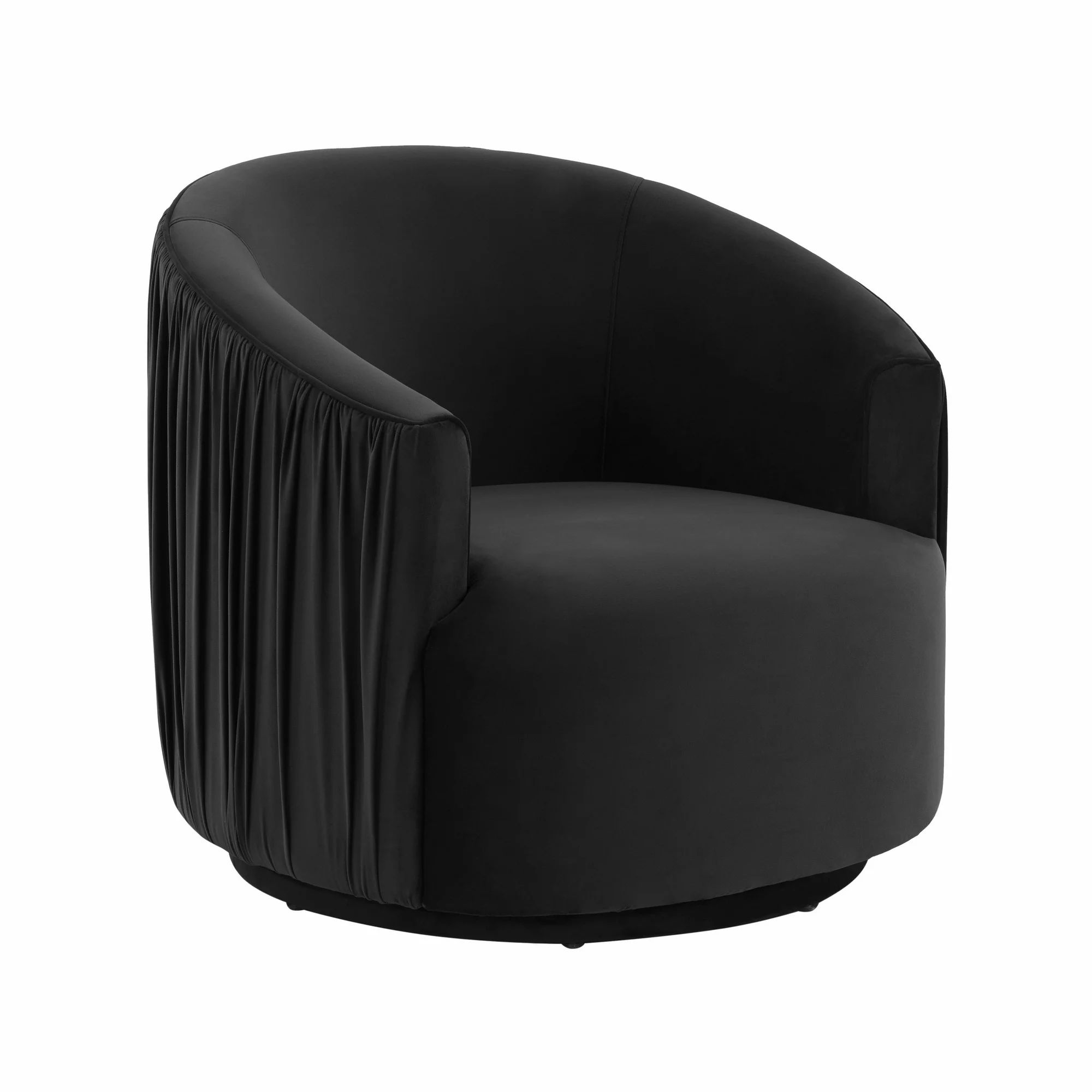 TOV Furniture London Black Pleated Velvet Swivel Chair | Walmart (US)