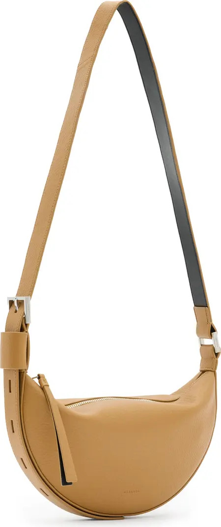AllSaints Half Moon Leather Crossbody Bag | Nordstrom | Nordstrom