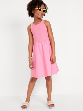 Sleeveless Mixed Material Dress for Girls | Old Navy (US)