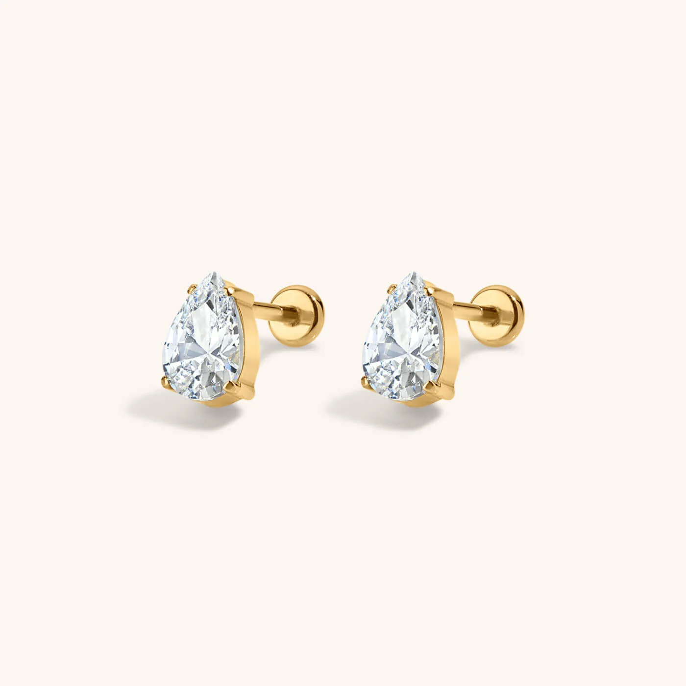 Celestial Crystal Pear Nap Earrings, 6mm | Maison Miru