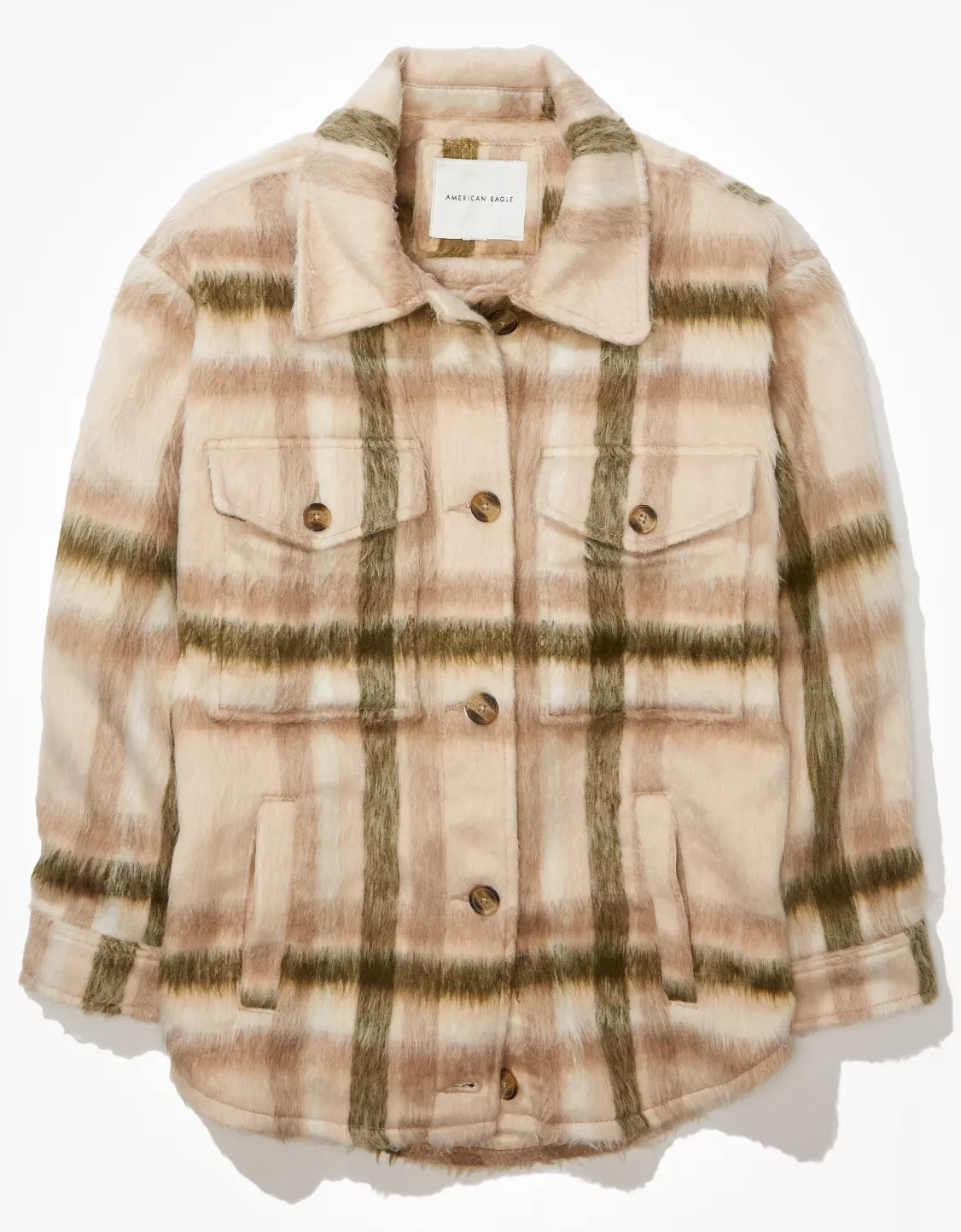 AE Brushed Plaid Shacket | American Eagle Outfitters (US & CA)