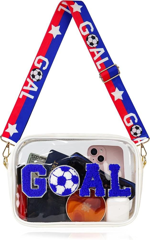 Clear Bag for World Soccer Cup 2026 Stadium Approved, Chenille Crossbody Fanny Pack for Stadium E... | Amazon (US)