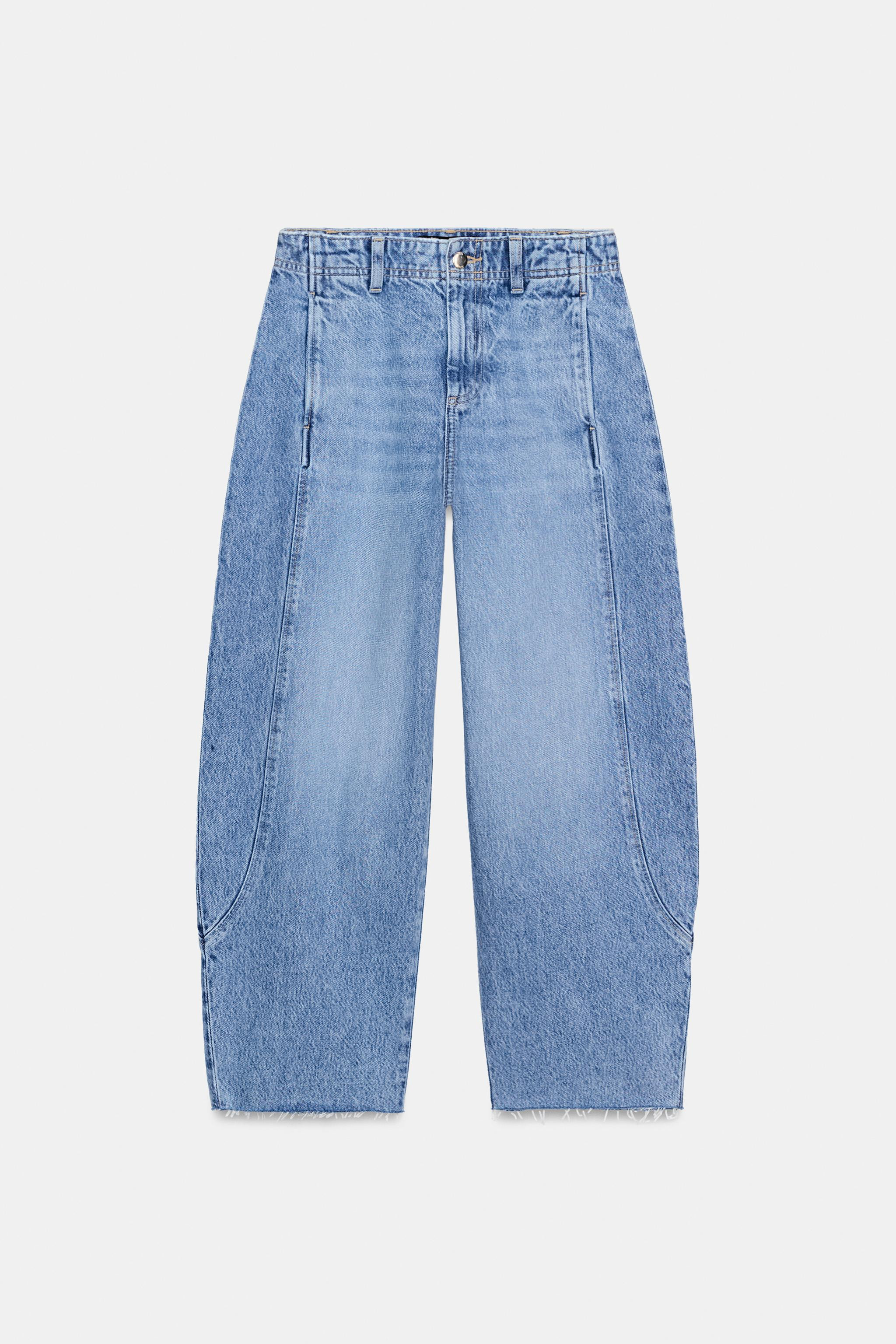 Z1975 HIGH-WAIST CROPPED BARREL JEANS WITH SEAMS | Zara US