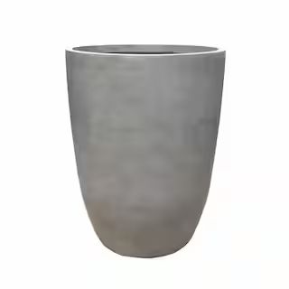 21.7"H Natural Concrete Tall Planter, Large Outdoor Indoor Decorative Pot w/Drainage Hole and Rub... | The Home Depot