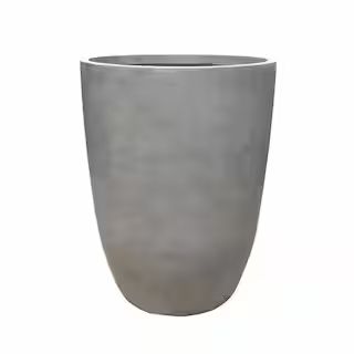 21.7"H Natural Concrete Tall Planter, Large Outdoor Indoor Decorative Pot w/Drainage Hole and Rub... | The Home Depot