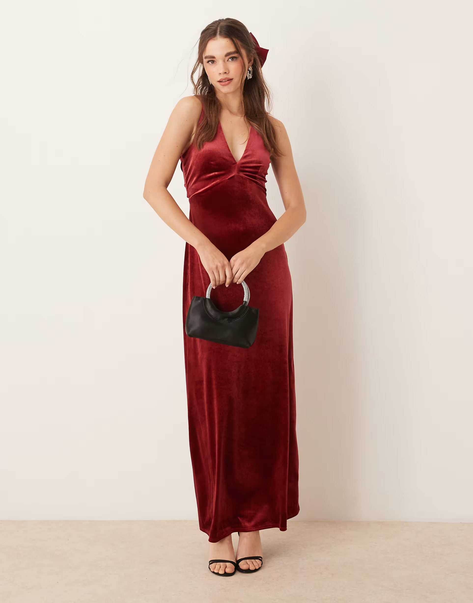OMNES Nova Velvet Dress in Red | ASOS (Global)
