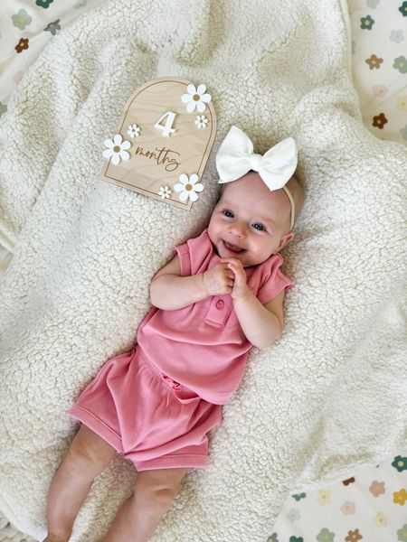 Baby milestone photo props 🩷🩷  her outfit is on sale for $12 right now !

#LTKBaby #LTKSaleAlert #LTKHome