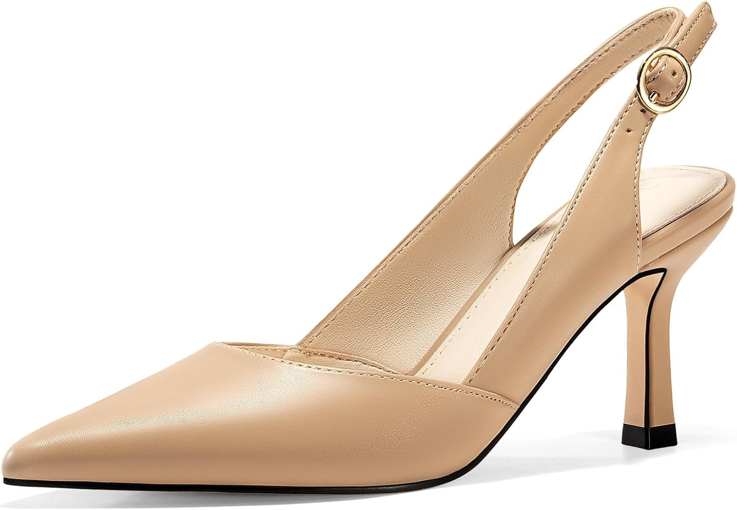 Rilista Women's Slingback Kitten Heels Closed Pointed Toe Backless Wedding Party Dress Pumps Shoes | Amazon (US)