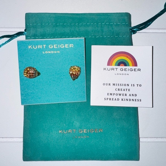 Kurt Geiger Gold Earrings with Dusty and Card | Poshmark