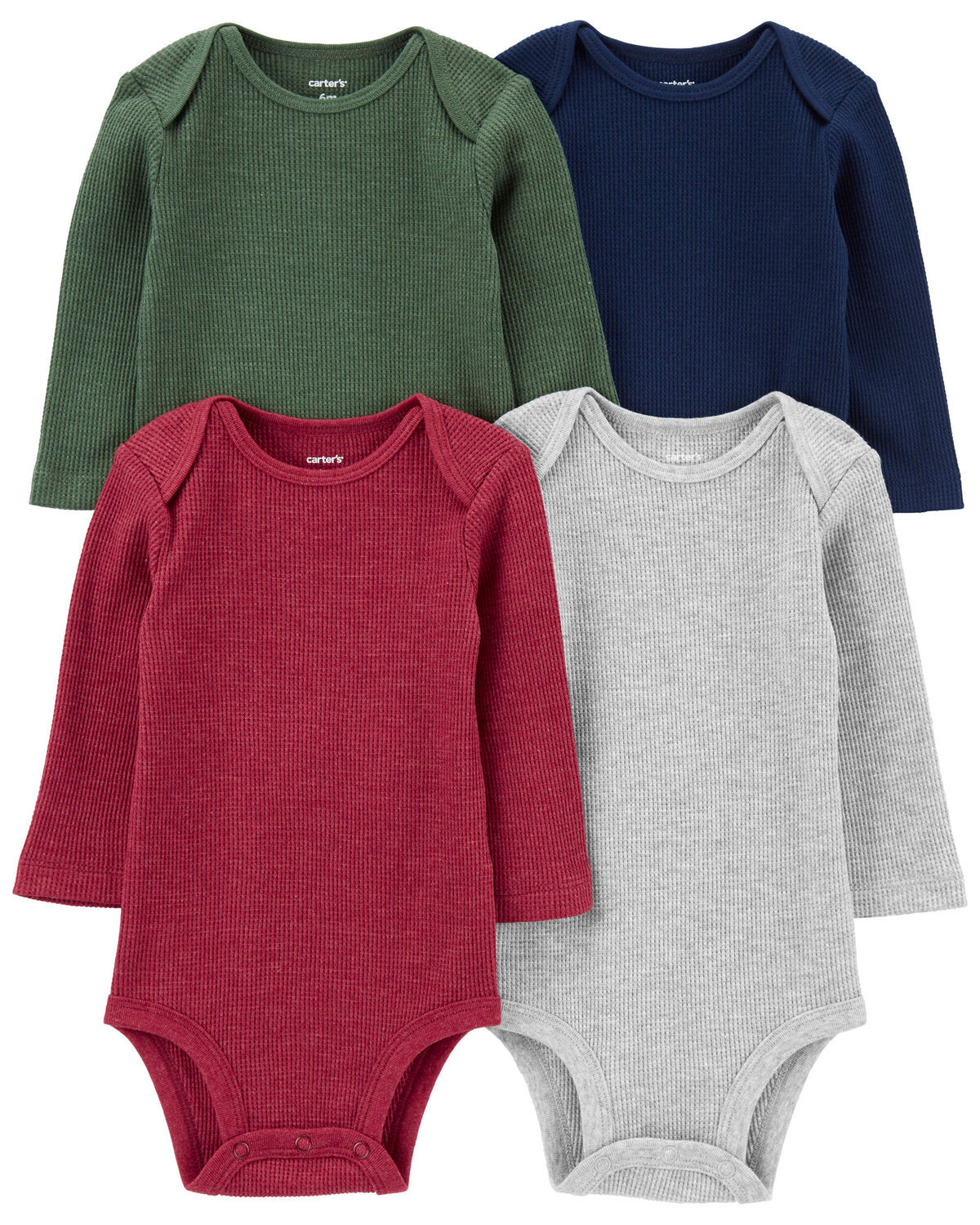 Multi Baby 4-Pack Waffle Knit Bodysuits | carters.com | Carter's
