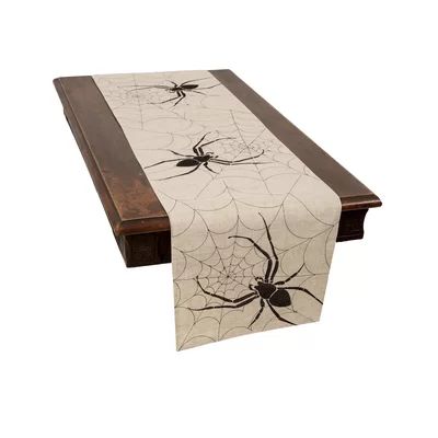 Meltham Halloween Creepy Spiders Table Runner Size: 15" W x 70" L | Wayfair North America